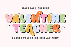 Valentine Teacher - Cute Bubble Font Product Image 1