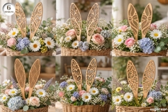 Easter Bunny Ears Laser Cut Bundle | Spring Decor | SVG Product Image 1