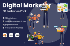Digital Marketer 3D Illustration Pack Product Image 1