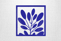 Blue Leaf Frame Embroidery Design Product Image 1