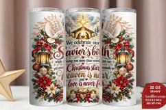 Christian Christmas 20oz Tumbler Wrap, Nativity Scene Skinny Product Image 2