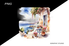 Greece summer clipart, Mediterranean Vacation Clipart Product Image 1