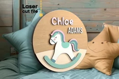 Horse Baby Name Sign SVG Laser cut file for Glowforge Product Image 1