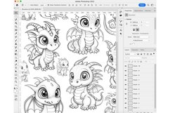 25 Procreate Kawaii Dragons Stamp Brushes Product Image 7