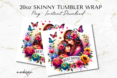 Sister Tumbler Wrap PNG, Best Sister Ever Sublimation Design Product Image 2