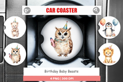 Car Coaster Birthday Baby Beasts Product Image 1