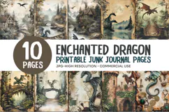 Enchanted Dragon Junk Journal Pages Product Image 1
