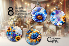 Impressionism sunflowers | Fairy Round earring sublimation Product Image 1