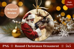 Santa Claus Ornament Design, Santa Claus Sublimation Designs Product Image 1