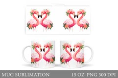 Flamingo Mug Wrap Design. Flamingo Mug Wrap Sublimation Product Image 1