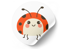 Ladybug sticker set bright cartoon insects pack Product Image 2