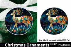 Christmas stained glass deer ornament sublimation PNG Product Image 1