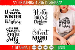 4 Christmas SVG Designs, Christmas SVG Cut file design Product Image 1