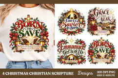 4 Christian Christmas PNG Designs, 4 Nativity Bible Verse Sh Product Image 2