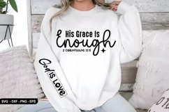 His grace is Sleeve - Sleeve SVG Design, T-Shirt Design Product Image 2