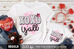 Xoxo Yall PNG For Valentines Day Sublimation Product Image 1