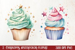 Christmas Cupcake Clipart, Christmas Clipart Product Image 1