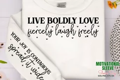 Live boldly love fiercely laugh freely Sleeve SVG PNG Product Image 1