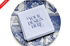 Napkin On Ceramic Plate Product Image 1