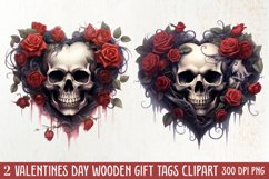 Gothic Valentines Day Clipart, Valentine Skeleton Product Image 1