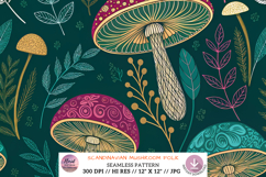 Maximalist Mushroom Tapestry Printable Art, Seamless Pattern Product Image 1