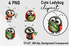 Cute Ladybug Clipart PNG, Clipart PNG Product Image 1