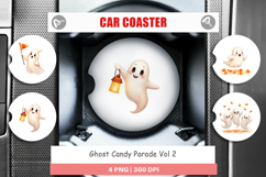 Car Coaster Watercolor Ghost Candy Parade Product Image 1