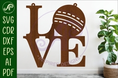 Love Cricket word wall art sign, SVG file. vector Product Image 1