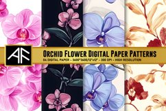 Orchid Flower Digital Paper Patterns Product Image 1