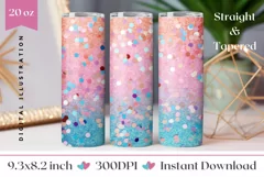 Confetti Tumbler Wrap Design, Ombre Tumbler Sublimation PNG Product Image 1