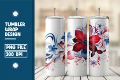 Watercolor Panting Of Flower Tumbler Warp Design Product Image 1