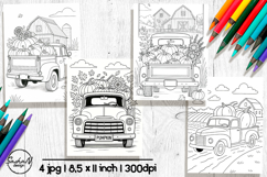 Old truck coloring pages, Autumn harvest Product Image 1