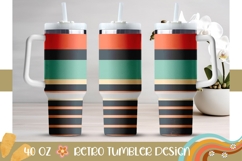 Retro Stripes Tumbler Design, Retro 40 Oz Tumbler Template Product Image 1