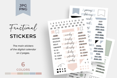 Functional calendar stickers for 2026-2027 years in PNG and JPG formats for planners and bullet journals