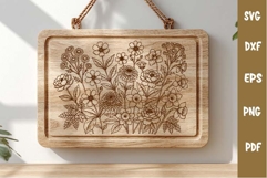 Flowers SVG, Laser Engraving files for Cutting board Product Image 2
