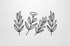 Minimalist Botanical Line Embroidery Design Product Image 1