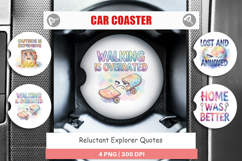 Reluctant Explorer Quotes Car Coaster Product Image 1