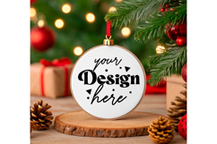 Round Christmas ornament white blank mockup Product Image 1