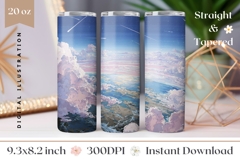 Cosmic Sky Tumbler Wrap, Space Tumbler Template Product Image 1