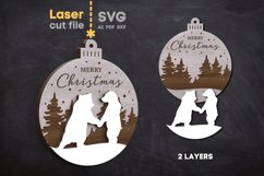 Merry Christmas Ornament SVG laser cut file for Glowforge Product Image 2