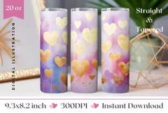 Pastel Tumbler Sublimation, Valentine's Day Tumbler Design Product Image 1
