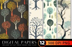 Peaceful Trees Digital Paper Backgrounds Product Image 1