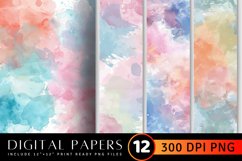 Pastel Watercolor Stains Digital Paper Backgrounds Product Image 1