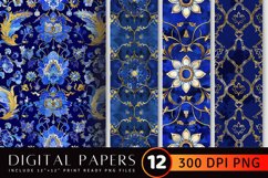 Lapis Lazuli Persian Digital Paper Backgrounds Product Image 1