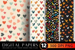 Tiny Hearts Digital Paper Backgrounds Product Image 1
