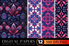 Magenta and Blue Digital Paper Backgrounds Product Image 1