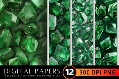 Emerald Gemstones Digital Paper Backgrounds Product Image 1