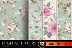 Dusty Floral Digital Paper Backgrounds Product Image 1