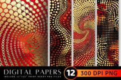 Abstract Red Gold Dots Serpentinite Digital Paper Background Product Image 1