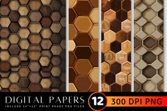 Brown Hexagons Digital Paper Backgrounds Product Image 1
